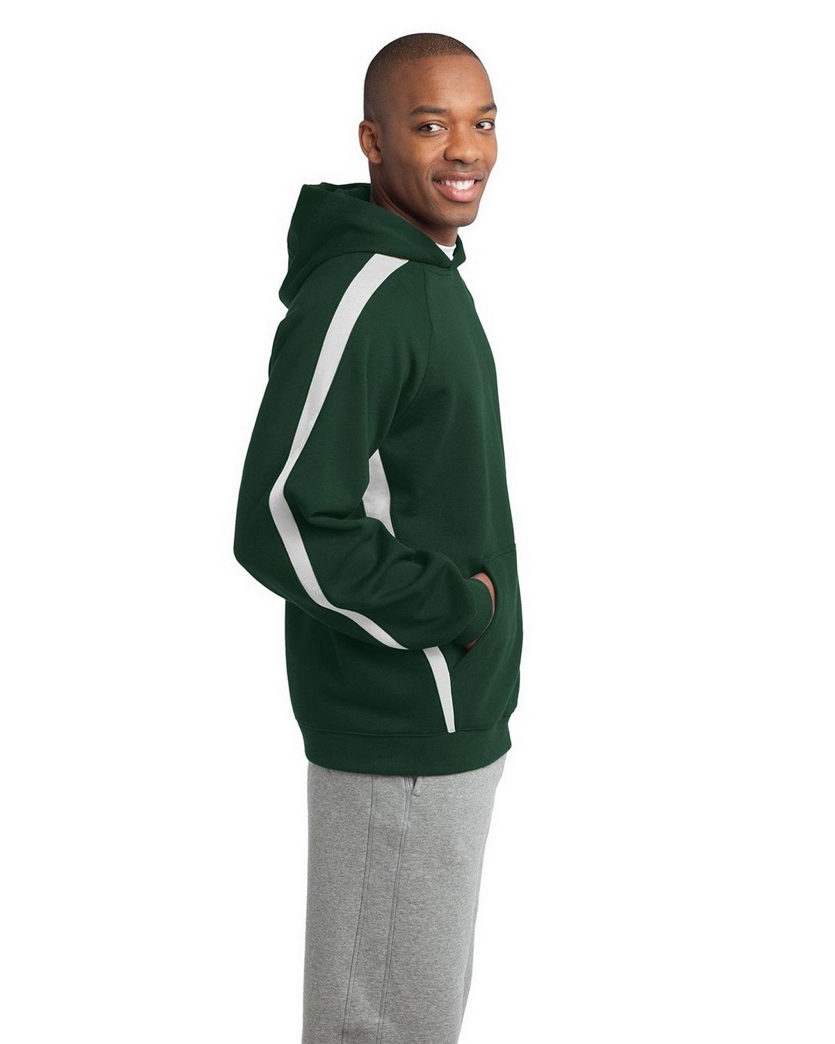 SportTek ST265 Sleeve Stripe Pullover Hooded Sweatshirt by Port