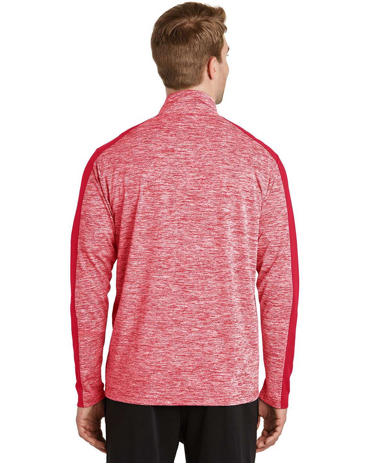 Sport-Tek ST397 Mens Posi Charge Electric Heather Color block 1/4 Zip ...