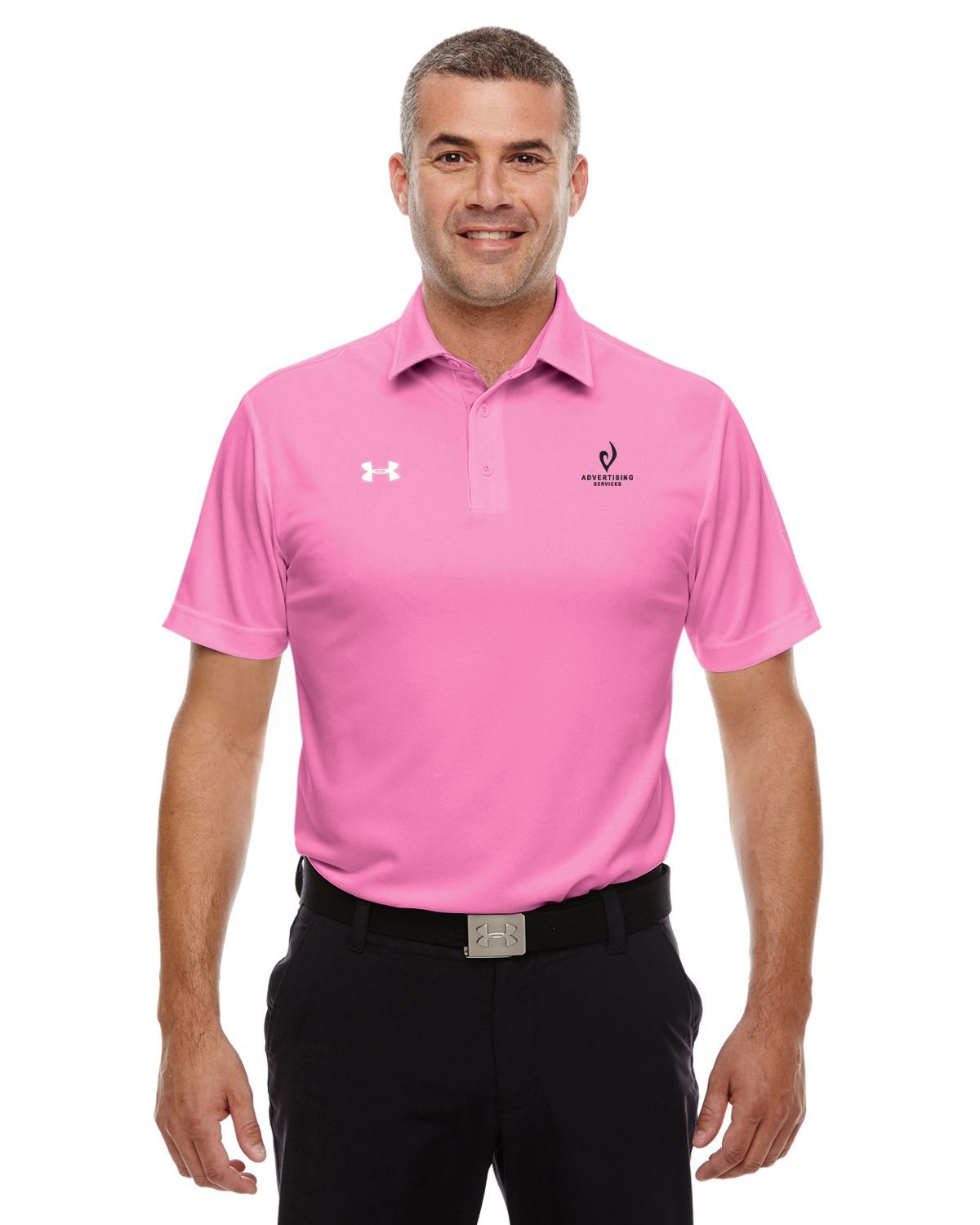 pink under armour polo mens