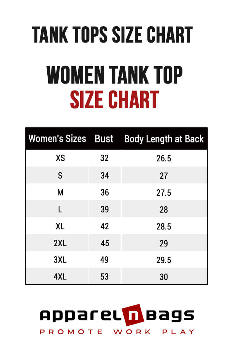 Women Tank Top Size Chart